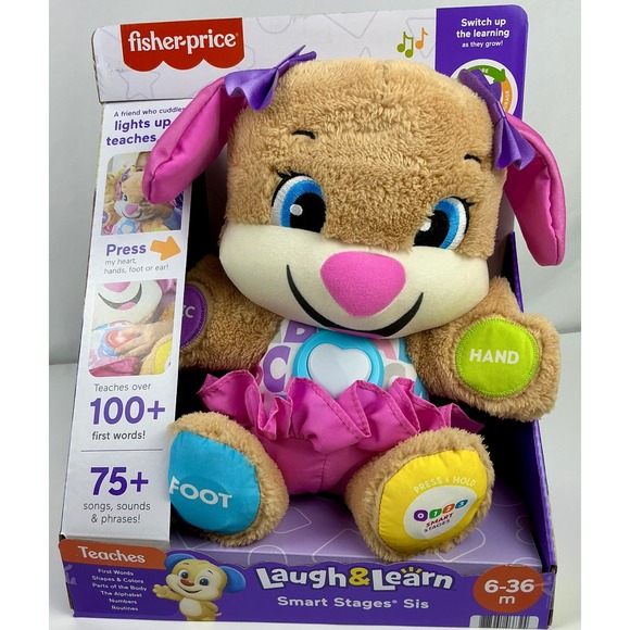 Fisher-Price Laugh & Learn Smart Stages Sis Puppy Plush Interactive Toy - Picture 1 of 8